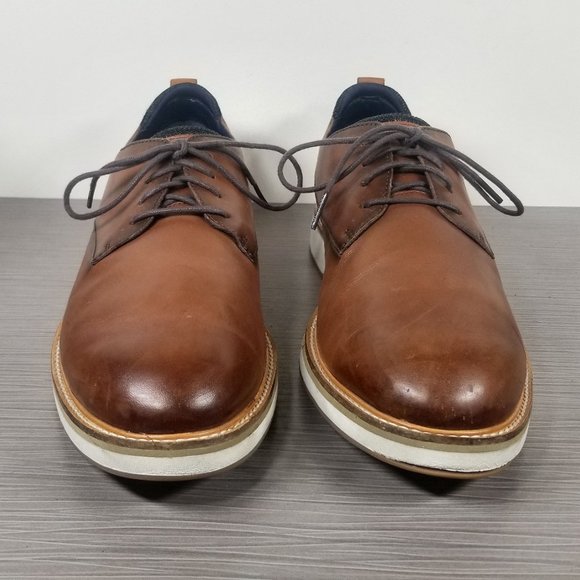 Cole Haan Osborn Plain Toe Derby, British Tan Leather / Ivory, Mens Size 11 M - Picture 2 of 10